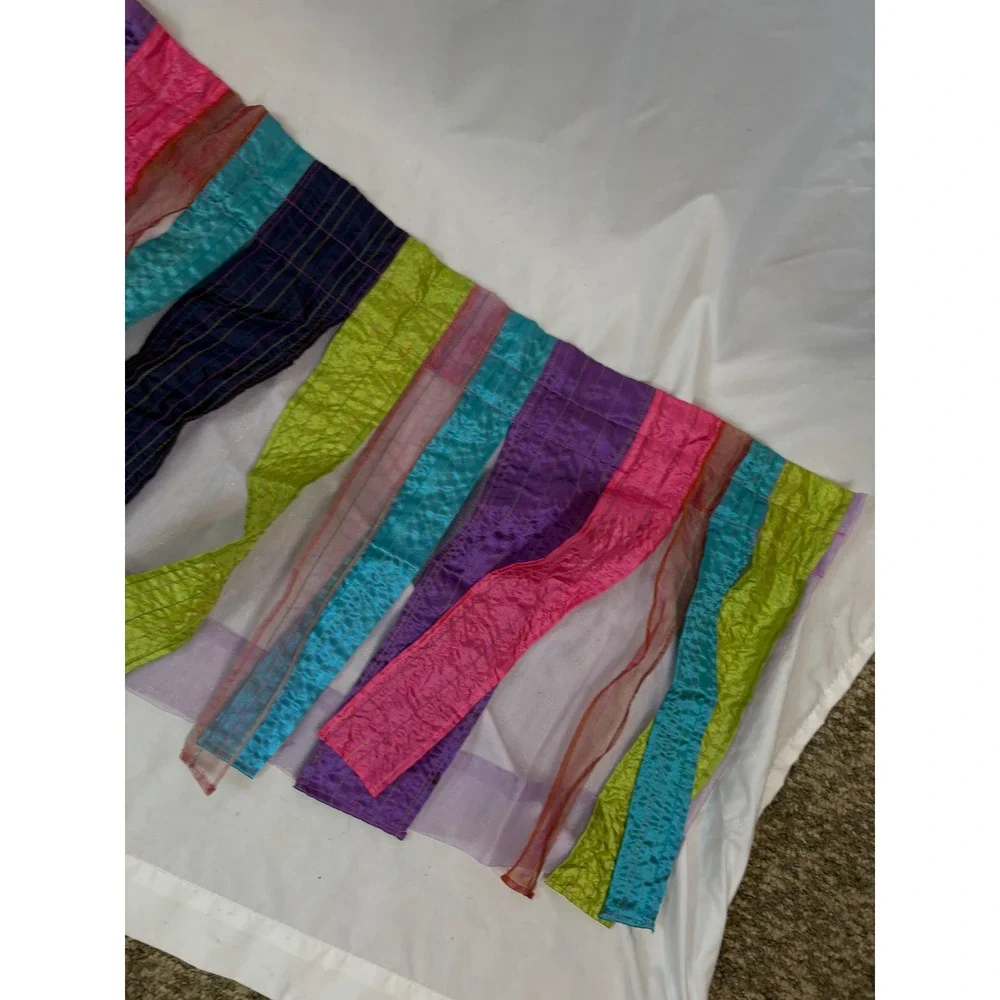 Wamsutta Colorful Streamer Valance Window Treatment Multicolor Set of 5 57x16